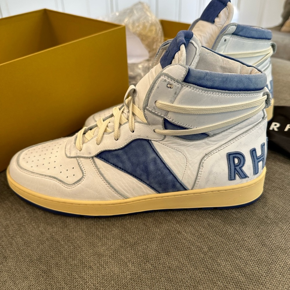 RHUDE Men’s Sky High top leather basketball sneakers